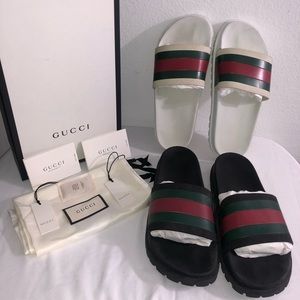 USED AUTHENTIC Gucci Web Slide Sandal SZ 8